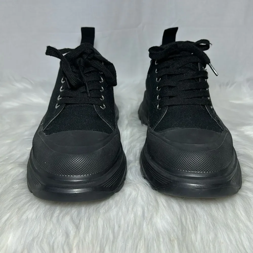 Missguided Black Canvas Bubble Soul Platform Sneakers Sz‎ 6